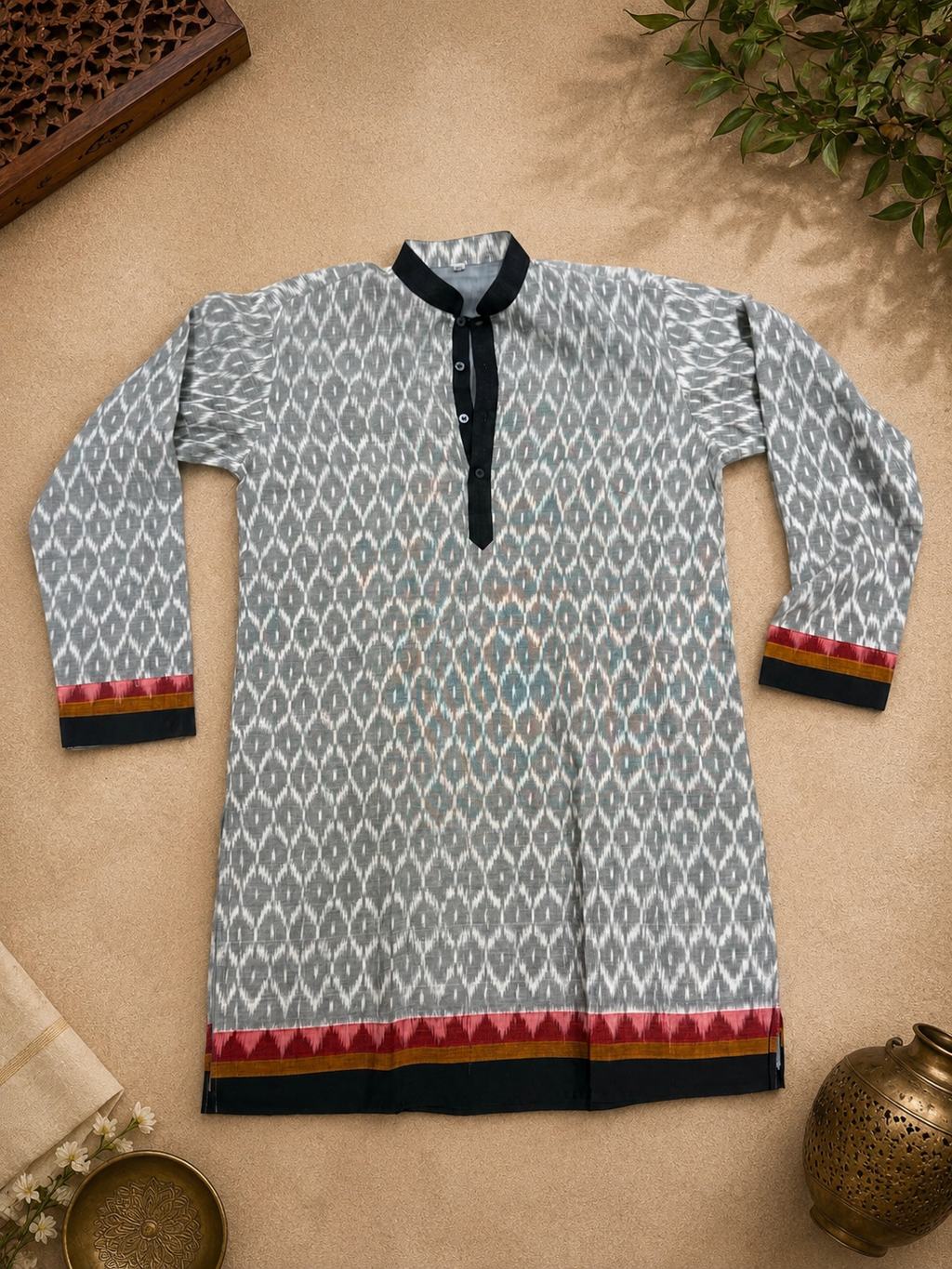 Men's handloom Ikkat Kurta