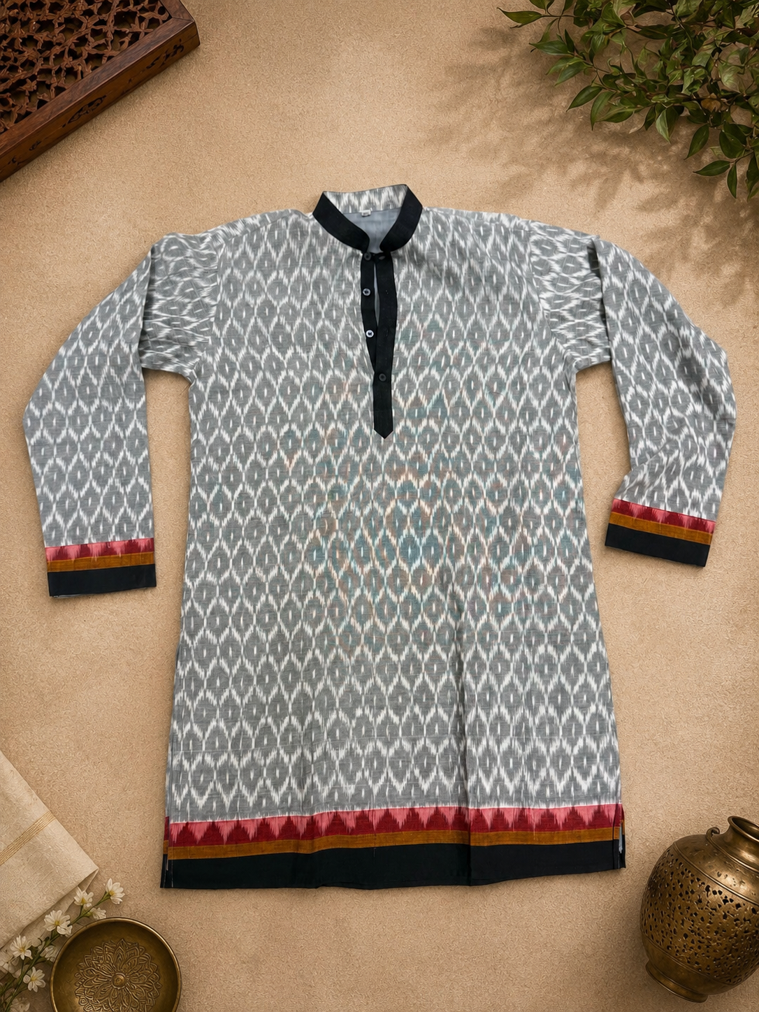 Men's handloom Ikkat Kurta