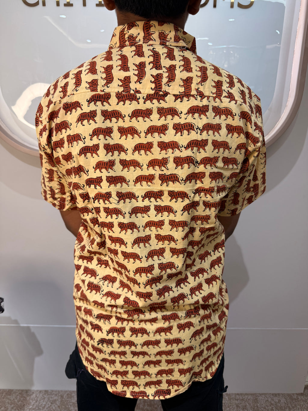 Men's Block Print Shirt- L