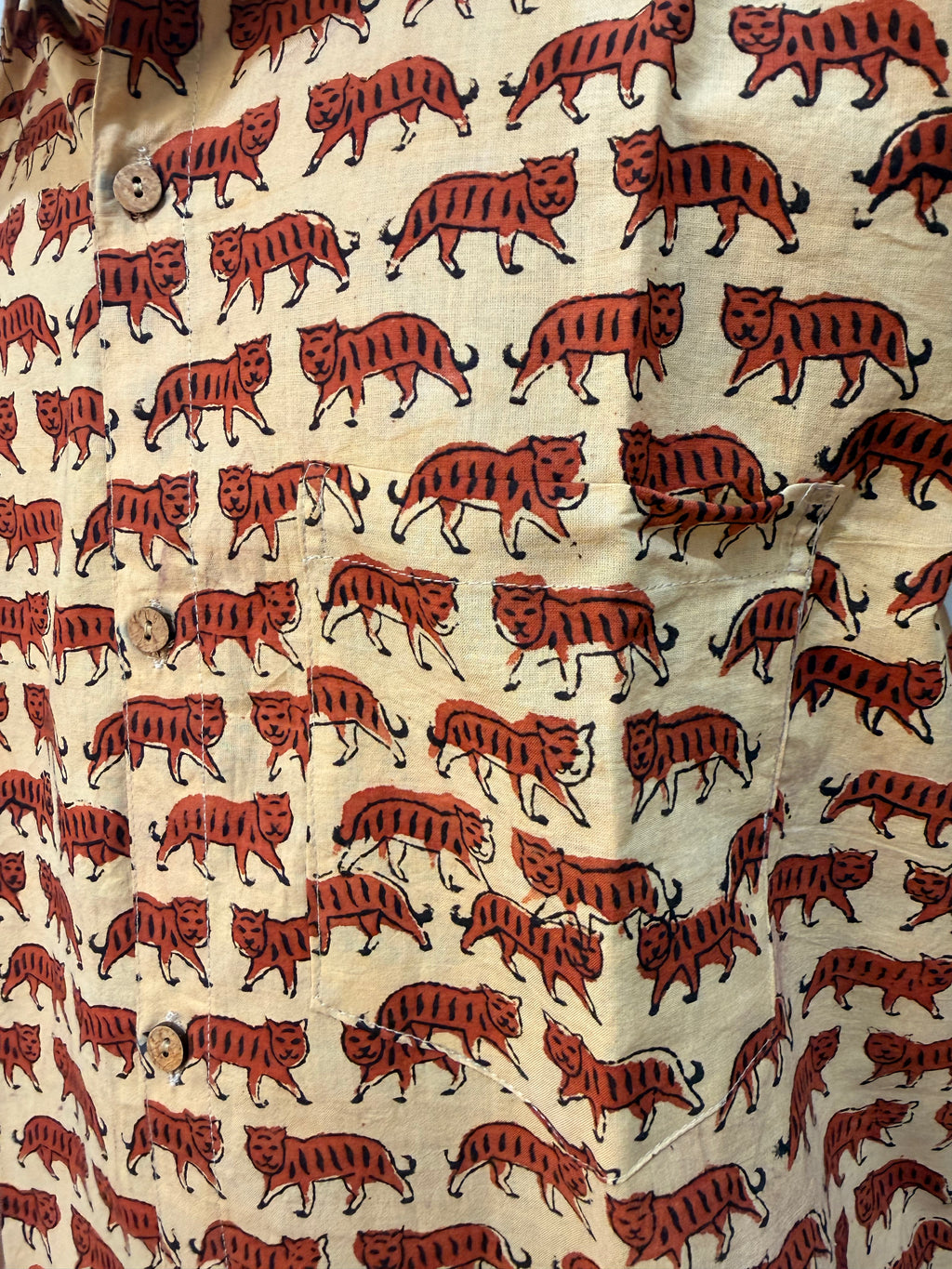 Men's Block Print Shirt- L