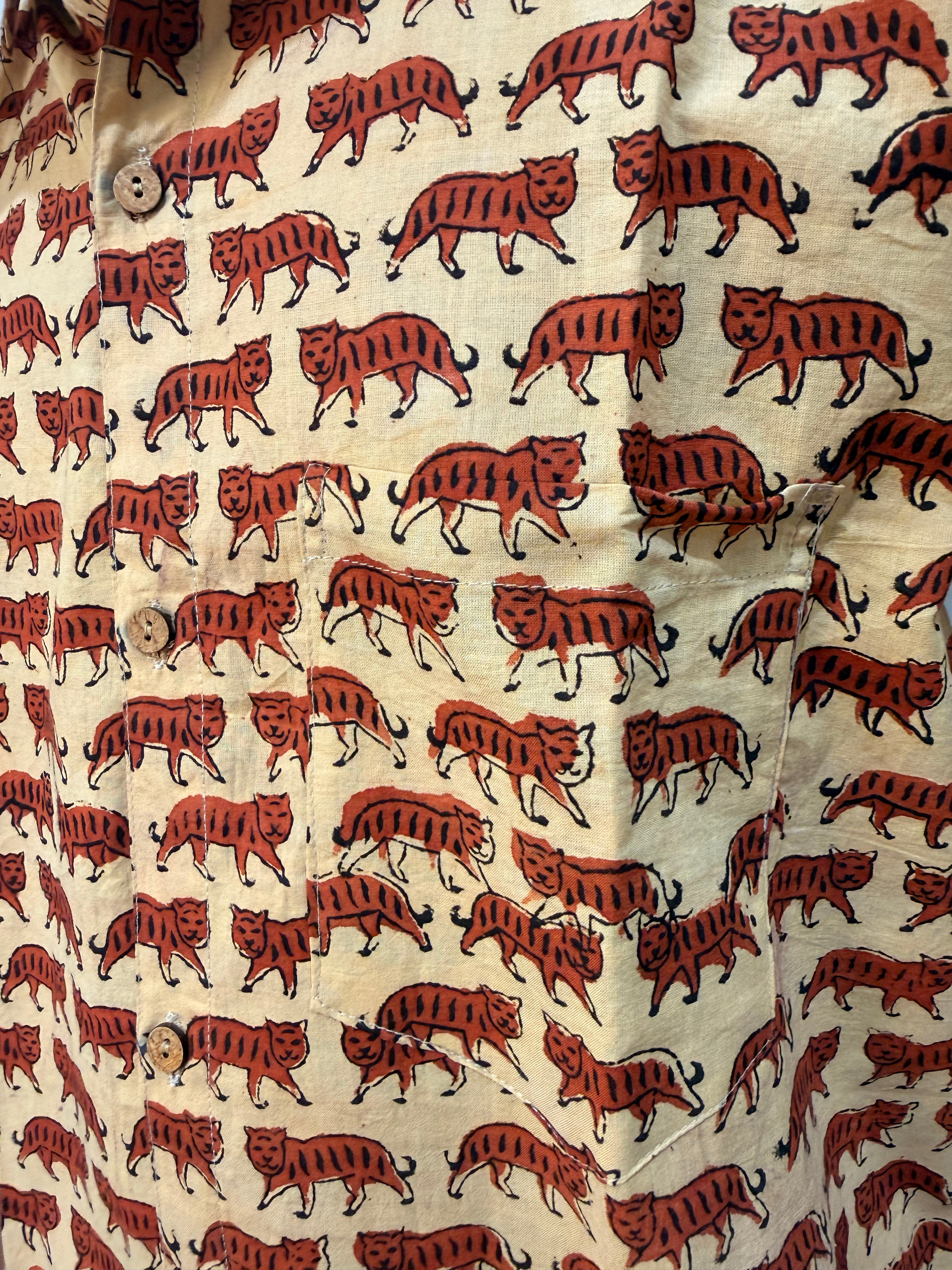 Men's Block Print Shirt- L