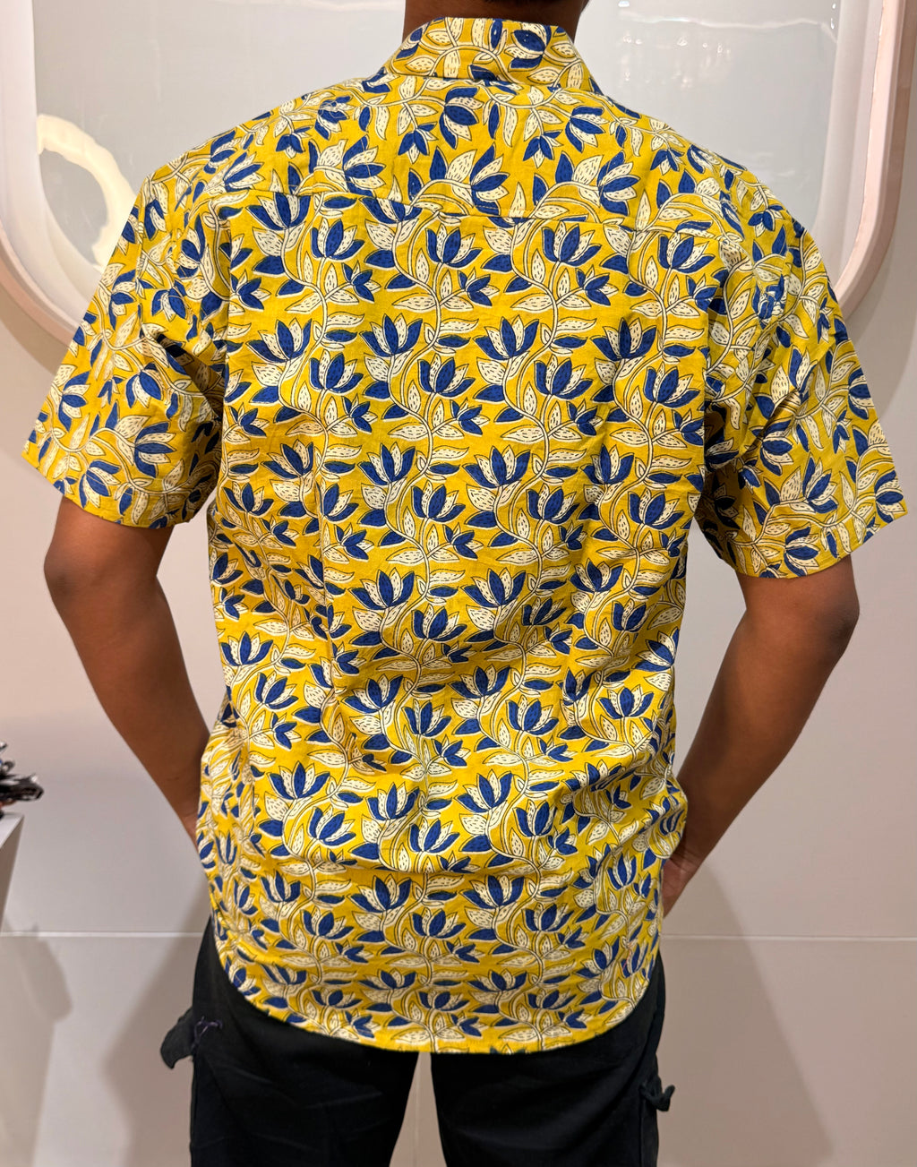 Men's Block Print Shirt- L