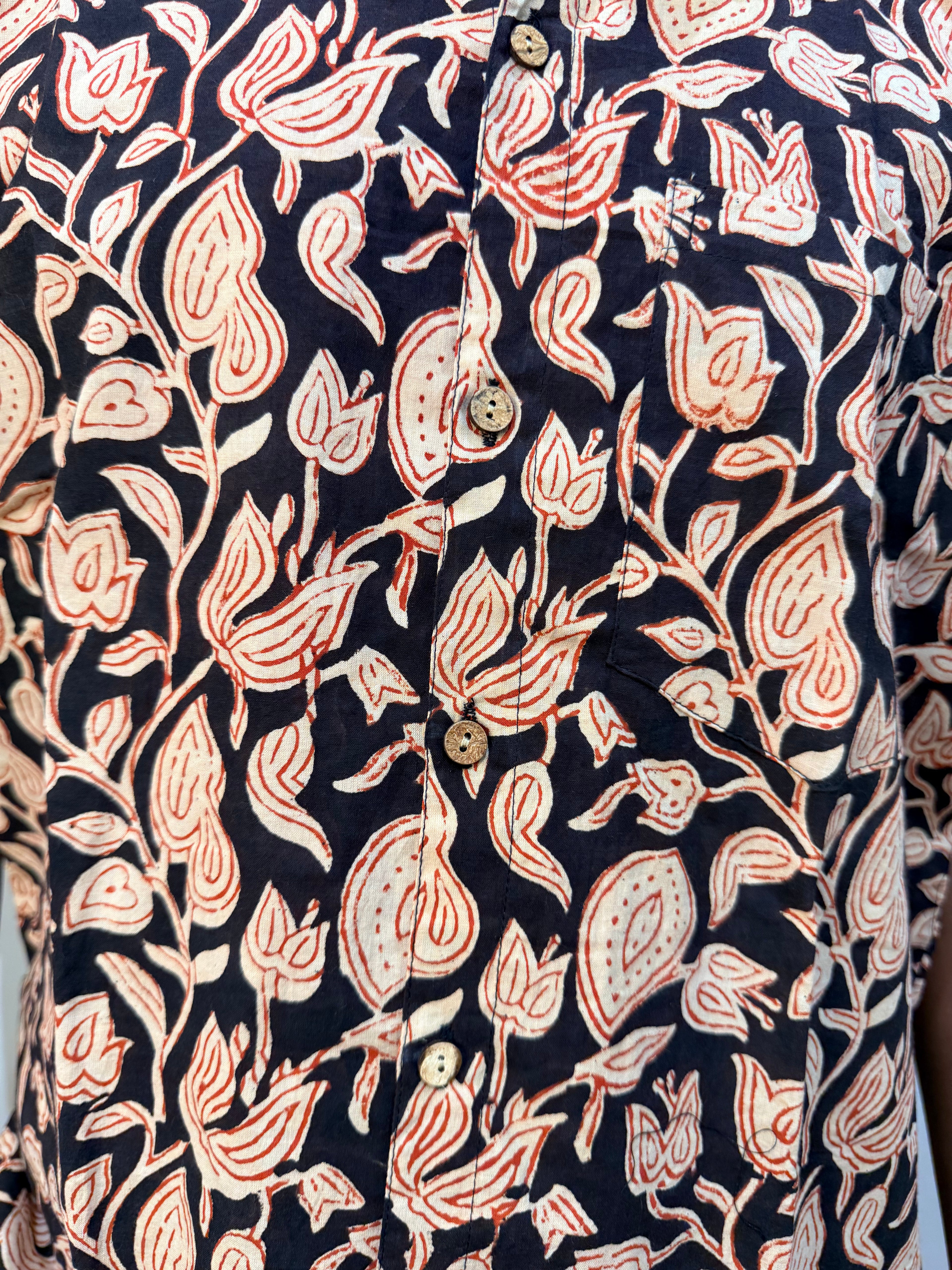 Men's Block Print Shirt- L