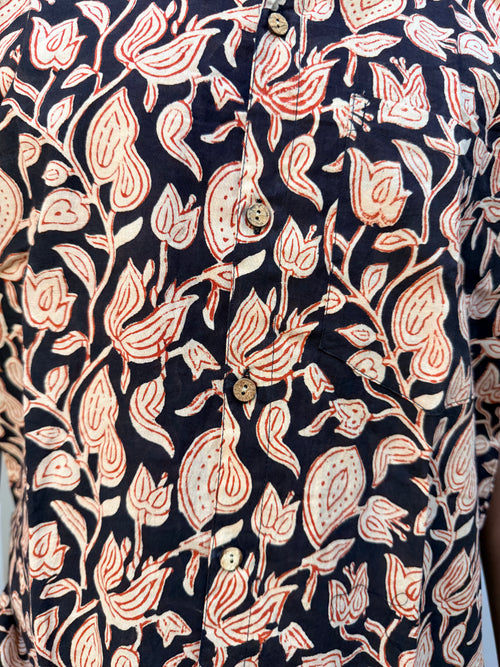 Men's Block Print Shirt- L
