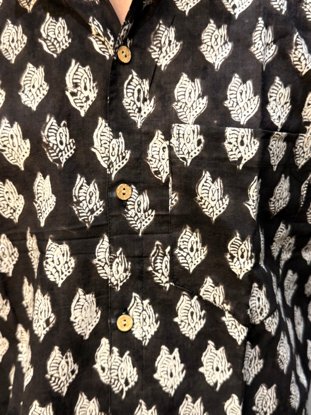 Men's Block Print Shirt- L