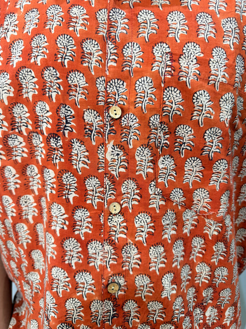 Men's Block Print Shirt- L