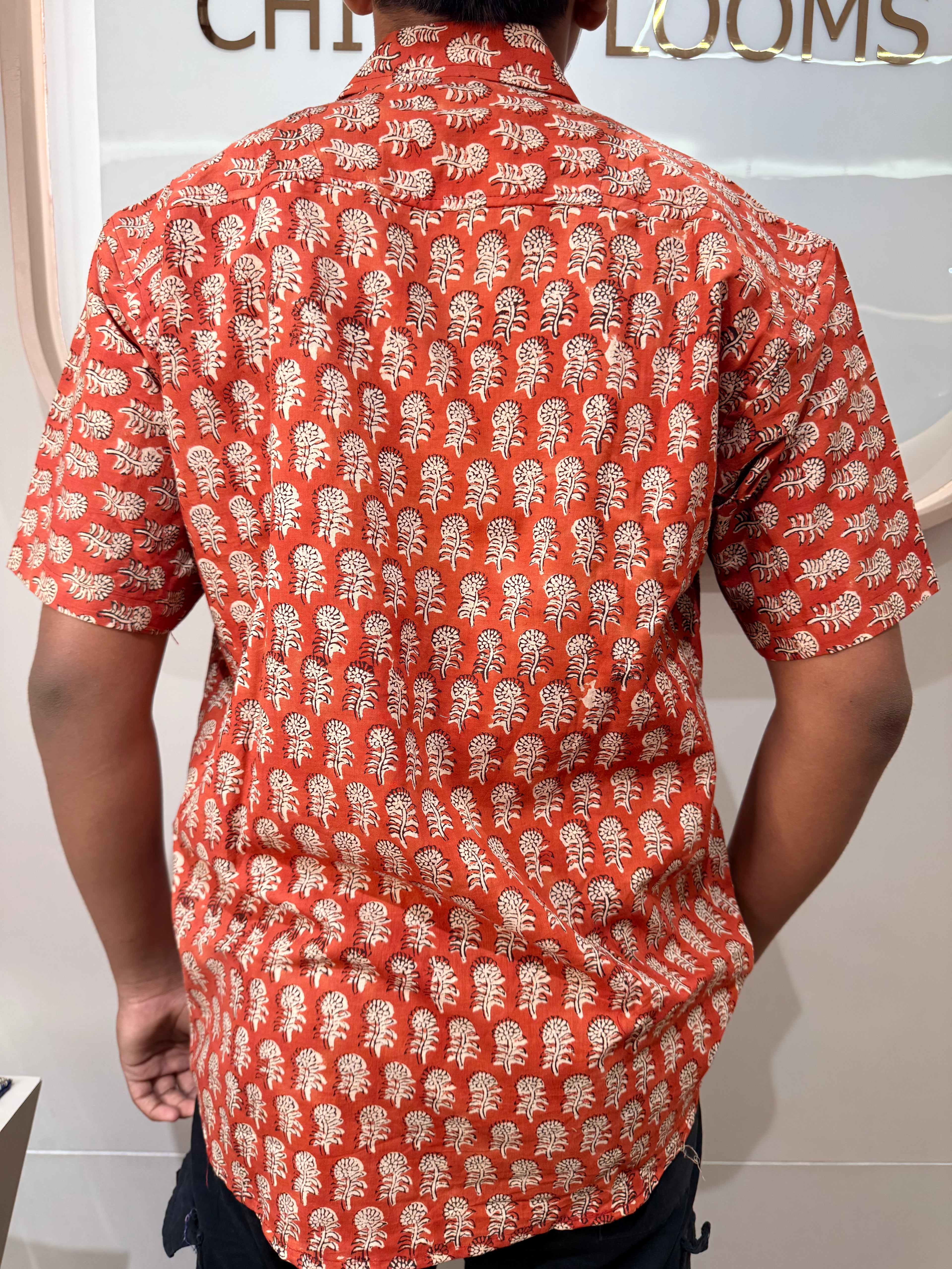 Men's Block Print Shirt- L