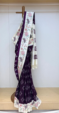 Pochampally Ikkat Pattu - Embroidered Border